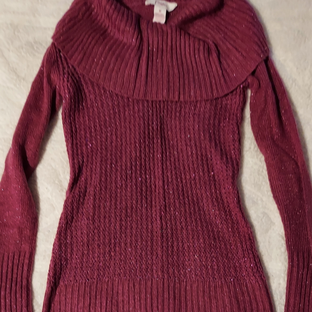 Candie's Deep Red Cowl Neck Sweater